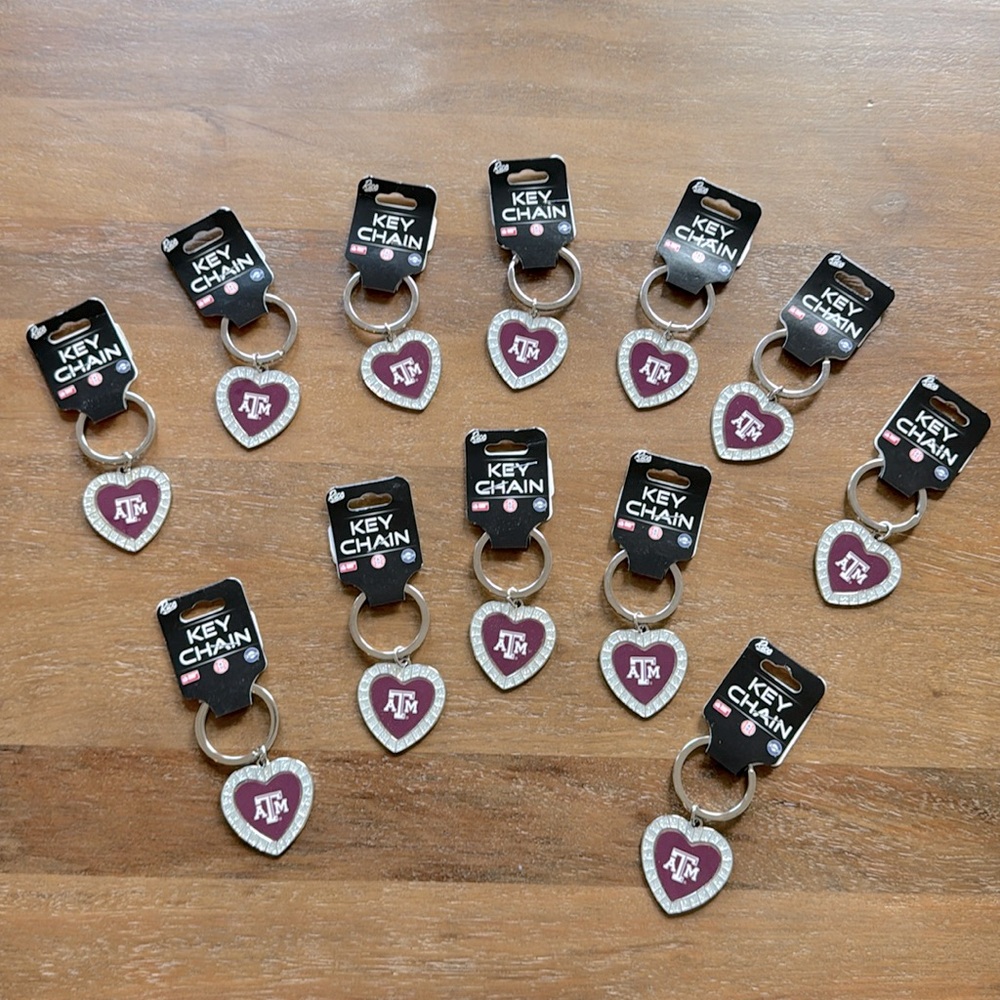 Texas A&M Bling Key Chain Set of 12